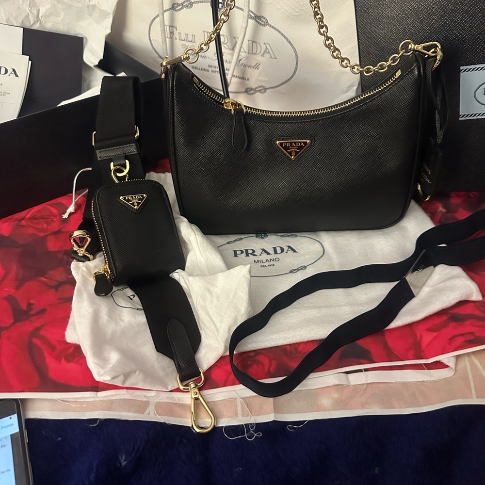 Prada Reedition 2005 Saffiano Leather Crossbody Bag Set